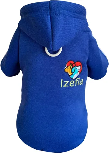 Vista 10 de Izefia Sudadera con capucha para perro - Suéter de invierno de forro polar para perros pequeños, gatos - Negro - XS