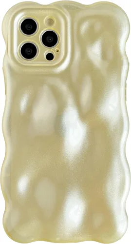 Vista 11 de Caseative Patrón de ondas onduladas de agua, color caramelo, suave, compatible con iPhone (azul, iPhone 12 Pro)