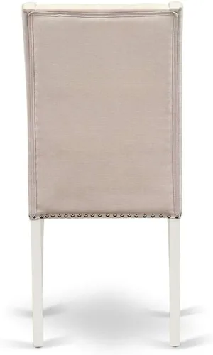 Vista 9 de East West Furniture HLFL3-LWH-01 Juego de mesa de comedor de 3 piezas contiene una mesa de cocina redonda con pedestal y 2 sillas de comedor Parson