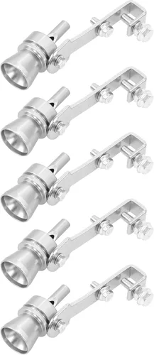 Vista 10 de X AUTOHAUX Silenciador de escape de sonido turbo universal de aleación de aluminio tamaño S, silbato para coche, tono dorado, 5 uds