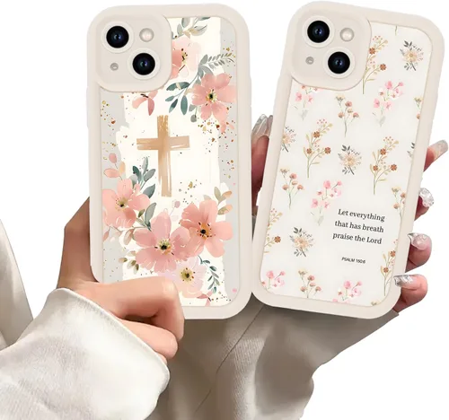 Vista 64 de Paquete de 2 fundas protectoras para iPhone 8 Plus/7 Plus de 5.5 pulgadas con collage de versículos bíblicos de Jesús para mujeres y niñas, diseño
