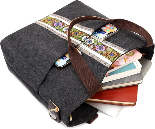 Vista 3 de Silkarea - Bolso bandolera para mujer, diseño vintage