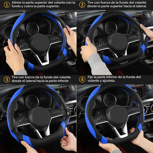 Vista 6 de West Llama Funda para volante de automóvil de fondo plano para Nissan, cubierta de volante en forma de D para Rogue, Altima, Kicks negro