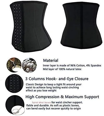 Vista 4 de Annhoey Mujeres Fajas Colombianas Underbust látex deporte reloj de arena cintura entrenador corsé cuerpo Shaper