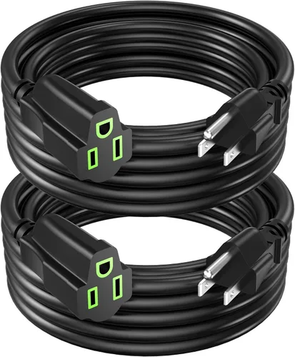 Vista 18 de Cable de extensión de alimentación de 0.5 pies/6 pulgadas (paquete de 10), cable de extensión eléctrico corto de 3 clavijas, salida única