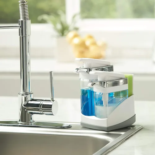 Vista 6 de Casabella Sink Sider Duo con esponja - Blanco y cromado