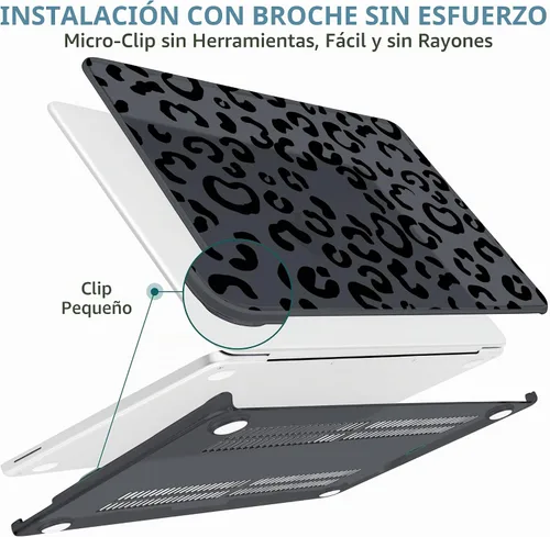 Vista 6 de TWOLSKOO Funda para MacBook Neo de 13 pulgadas 2026 A3404 A18 Pro Chip, funda rígida de plástico con adaptador tipo C, 2 fundas para cámara web