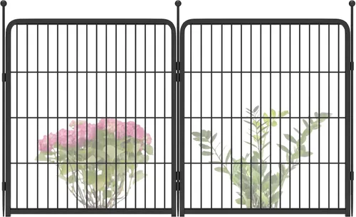 Vista 89 de FXW Valla de jardín al aire libre para el patio, 17 pulgadas de alto x 29.3 pies de largo, barrera de metal resistente para animales, para perros