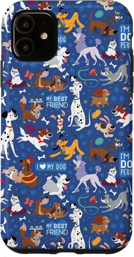 Vista 8 de Disney Funda para iPhone 17 con texto en inglés «Dogs I Love My Dog», color azul
