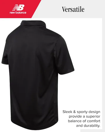 Vista 4 de New Balance Conjunto de pantalones cortos deportivos para niños, 2 piezas, camiseta polo de golf de manga corta y pantalones cortos deportivos