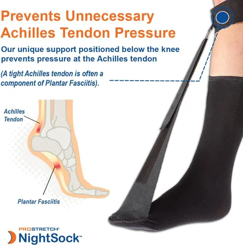 Vista 6 de ProStretch NightSock - Alivio nocturno para fascitis plantar y tendinitis de Aquiles, alternativa a la férula nocturna con soporte exclusivo