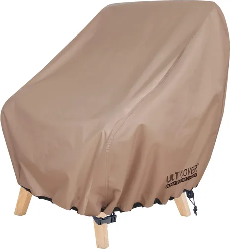 Vista 8 de ULTCOVER Funda impermeable para silla de patio – Funda para silla de césped individual para asiento profundo para exteriores que se adapta a hasta