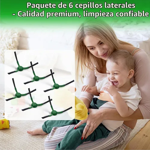Vista 7 de Paquete de 6 cepillos laterales de repuesto compatibles con iRobot Roomba Max 705 Vac/Plus 504 Vac Robot, cepillos de barrido de bordes, accesorios