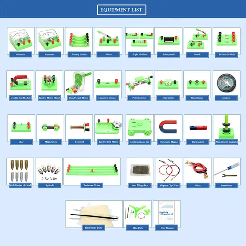 Vista 4 de EUDAX School Physics Labs Circuito de descubrimiento de electricidad básica y kits de experimentos de magnetismo para estudiantes de secundaria