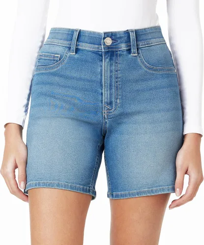 Vista 13 de Angels Forever Young Pantalones cortos de mezclilla 360 Sculpt de 5 y 7 pulgadas de entrepierna a medio muslo para mujer, tallas 6-16 5" Manhattan