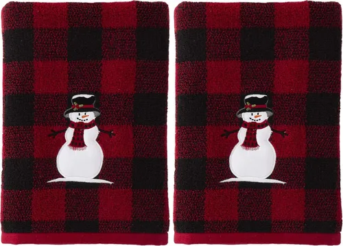 Vista 7 de SKL Home Navidad/Regalo Bosque Invierno Muñeco de Nieve Toalla de Baño, Rojo