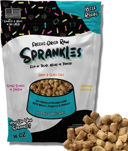 Vista 11 de Alimento liofilizado para perros de razas pequeñas y grandes, 6 onzas de carne de res para perros quisquillosos, fabricado en Estados Unidos, sin