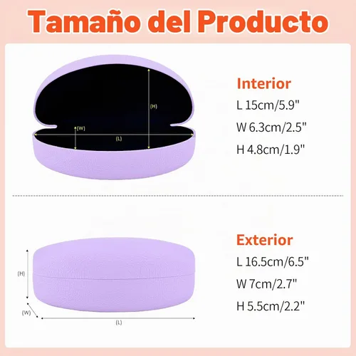 Vista 3 de CHZZMS Paquete de 4 fundas rígidas extra grandes para lentes, funda protectora para anteojos y gafas de sol 4 Pack-A
