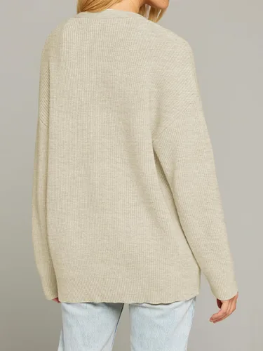 Vista 3 de MEROKEETY Suéteres tipo cárdigan para mujer 2023 para otoño, frente abierto, botones de gran tamaño, cuello en V, suelto, tejido suave