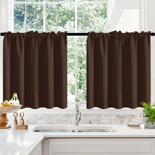 Vista 32 de Deconovo Cortinas opacas, aislamiento térmico, dobladillo para barra, reducción de ruido, certificado Oeko-TEX, cortinas de oscurecimiento