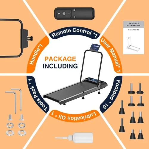 Vista 7 de Walking Treadmill Pad with 0–8% Incline, 2.5HP ，4-in-1 Treadmill with Handle，Perfect for Running, Walking & Under-Desk Use，Quiet Operation for Home