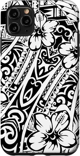 Vista 13 de iPhone 16 lindo tatuaje polinesio hawaiano tribal samoano patrón caso