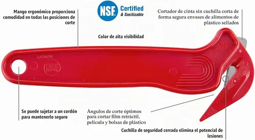 Vista 3 de Pacific Handy Cutter Cortador de película desechable Cortador de caja de seguridad para alimentos certificado NSF y divisor de cinta sin cuchillas