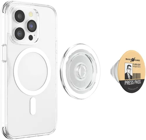 Vista 4 de Superman Clark Kent Press Pass PopSockets MagSafe PopGrip para iPhone
