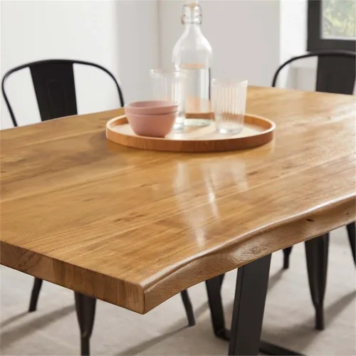Vista 9 de Modway EEI-6067-BLK-NAT Viggo - Mesa de comedor de madera de acacia, madera de acacia, 60 pulgadas, color negro natural