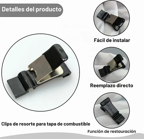 Vista 6 de Clip de resorte de puerta de combustible 77360-0E010, resorte de cubierta de puerta de tanque de gas para Toyota 1996-2002 4Runner, 2002-2011 Camry