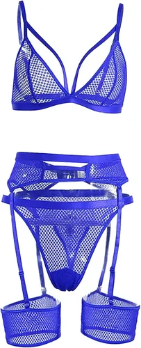 Vista 2 de Mujeres 2 unids Encaje Entrepierna Lencería Conjunto Pijamas Dormir Salón Sexo Cosas Para Parejas Kinky Para Sexo Jugar Travieso Tanga Bra