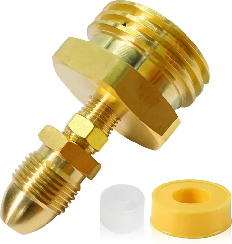 Vista 7 de Adaptador de propano de latón: adaptador macho POL a rosca macho de tubo de 1/2 pulgada, conector de tanque de manguera de propano, se adapta a