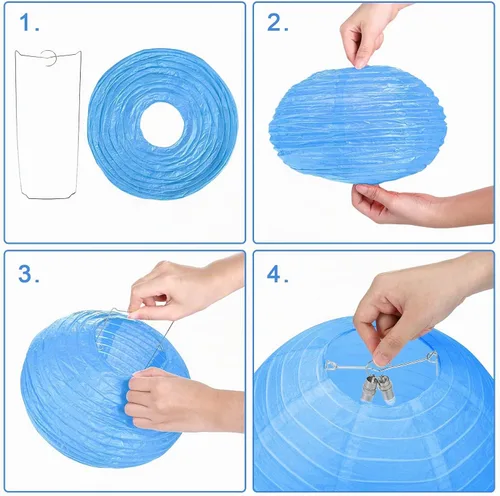 Vista 6 de LIHAO 20 linternas de papel coloridas con luces, multicolor Varios