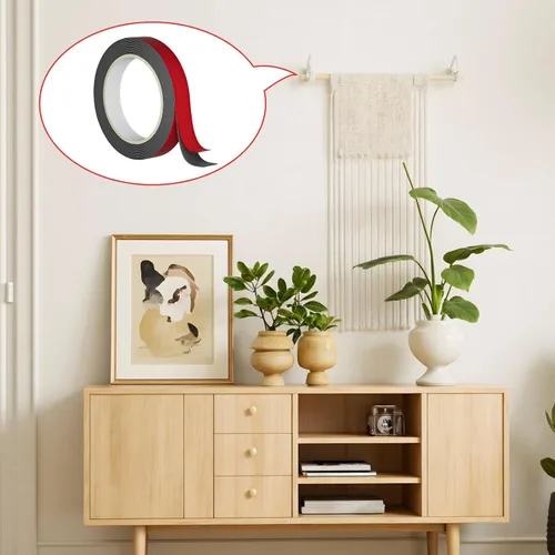 Vista 8 de Cinta de doble cara resistente, cinta de montaje VHB de 0.4 pulgadas x 16.4 pies, tiras adhesivas impermeables para paredes, decoración del hogar