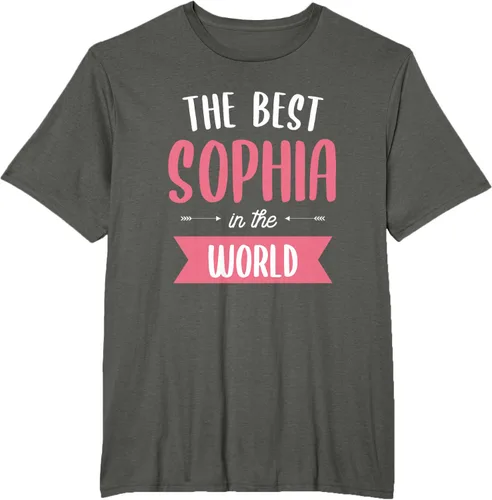 Vista 5 de Camiseta The Best Sophia In The World Name, Negro
