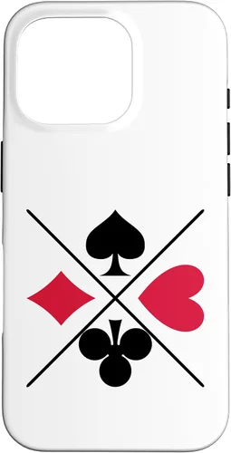 Vista 20 de Funda para iPhone 16 Poker Card Game Symbols Spades Check Cross Heart Games Cards Case