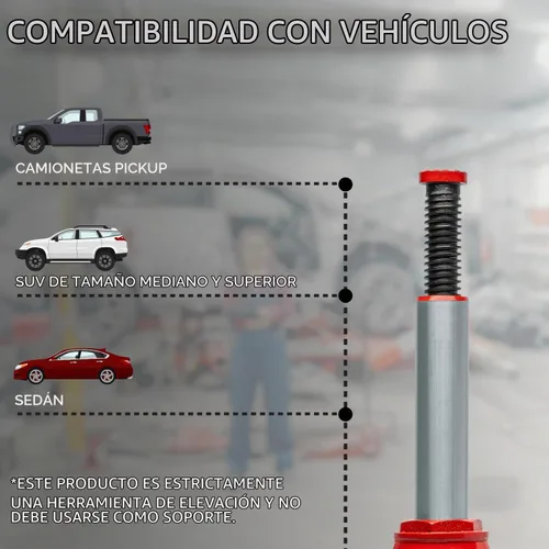 Vista 4 de XtremepowerUS Gato hidráulico portátil de 2 toneladas para botella con soporte hidráulico elevador de gato hidráulico Granja RV Truck Equipo