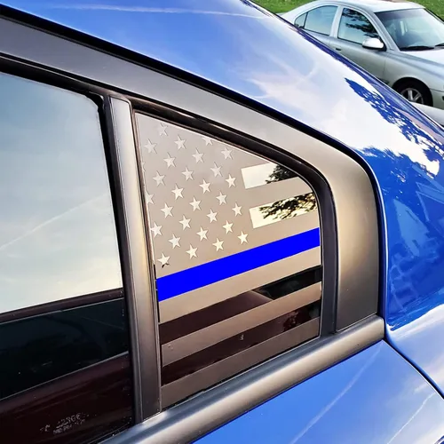 Vista 9 de para Dodge Charger 2011-2022, Calcomanías de bandera estadounidense para ventana lateral trasera, 2 piezas de calcomanía de bandera de EE. UU. mate