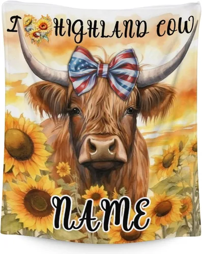 Vista 24 de Mercuryelf Highland Cow - Manta suave, mullida y cálida, 30 x 40 pulgadas, manta pequeña para regazo y cuna, color beige, bonito regalo para bebé