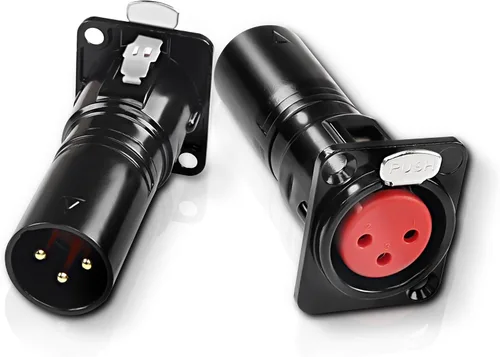 Vista 7 de MEIRIYFA XLR - Conector de montaje en panel de paso hembra a macho de 3 pines, micrófono XLR serie 3PIN D, convertidor de alimentación/paso a través
