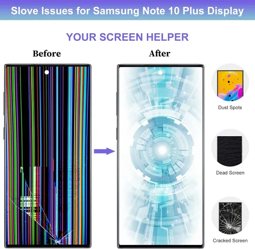 Vista 4 de OLED para Samsung Galaxy Note 10 Plus 4G 5G Reemplazo de pantalla con marco OLED táctil digitalizador de 6.8 pulgadas [OLED, NO LCD] con kit