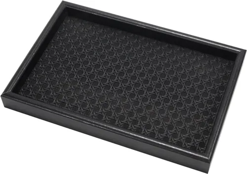 Vista 15 de Bandeja de valet de madera con base de cuero, verde