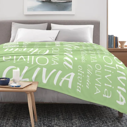 Vista 3 de Manta personalizada con nombre para niños y adultos, manta de franela personalizada con nombre