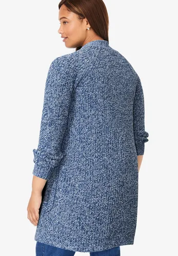 Vista 3 de Woman Within Cárdigan Shaker con botones en la parte delantera de talla grande para mujer