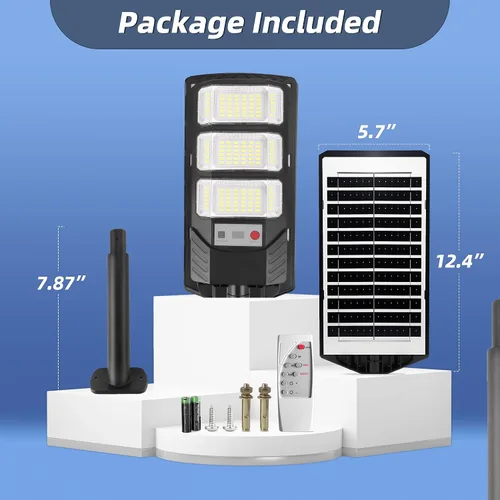 Vista 6 de FOWSEEK Farolas solares para exteriores, paquete de 2 unidades, 6500 K, luces solares para exteriores, impermeables, con sensor de movimiento