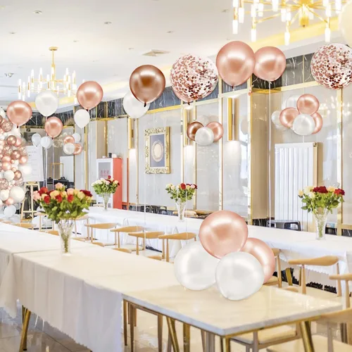 Vista 5 de Kit de arco de globos de oro rosa, globos de oro rosa, kit de guirnalda de globos de oro rosa, decoraciones de fiesta de oro rosa, decoraciones