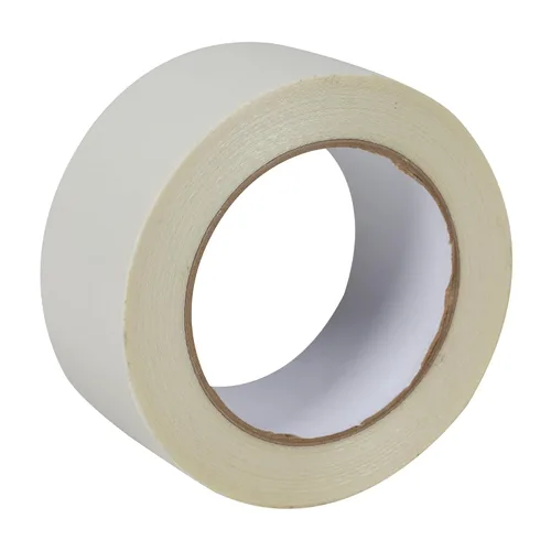 Vista 2 de Cinta de fibra de vidrio para alfombras interiores y exteriores marca Duck 392907, Rojo, blanco