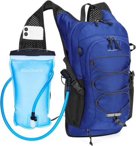Vista 12 de Blue Quartz Hydration Backpack with 2L Water Bladder, 18L Hiking Backpack for Women Men, Lightweight Water Pack with Phone Pocket for Quick Access