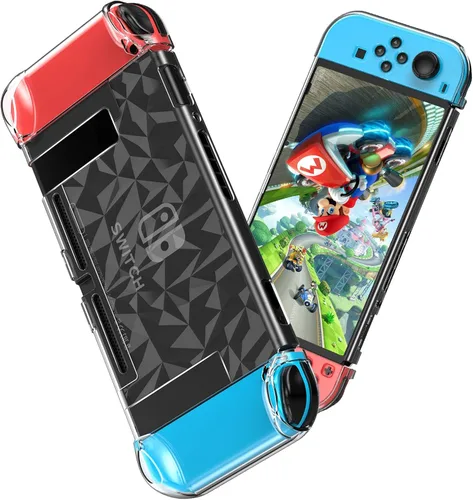 Vista 6 de HEYSTOP Funda Switch para Nintendo Switch acoplable con protector de pantalla funda protectora transparente para Nintendo Switch y JoyCon