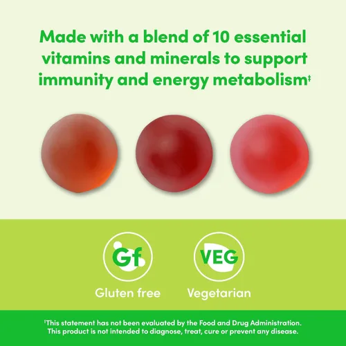 Vista 3 de Amazon Elements - Multivitamínico orgánico para hombre, 90 gomitas (3 gomitas por porción), vegetariano, sin gluten, certificado orgánico